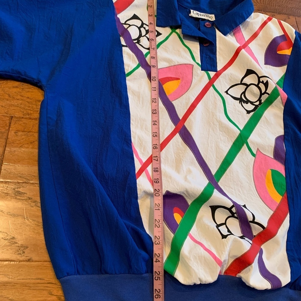 Capistrano Vintage Blue and White Pullover Top - Picture 6 of 8